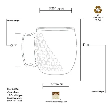 16 oz. Moscow Mule Mug (48 Per Case)