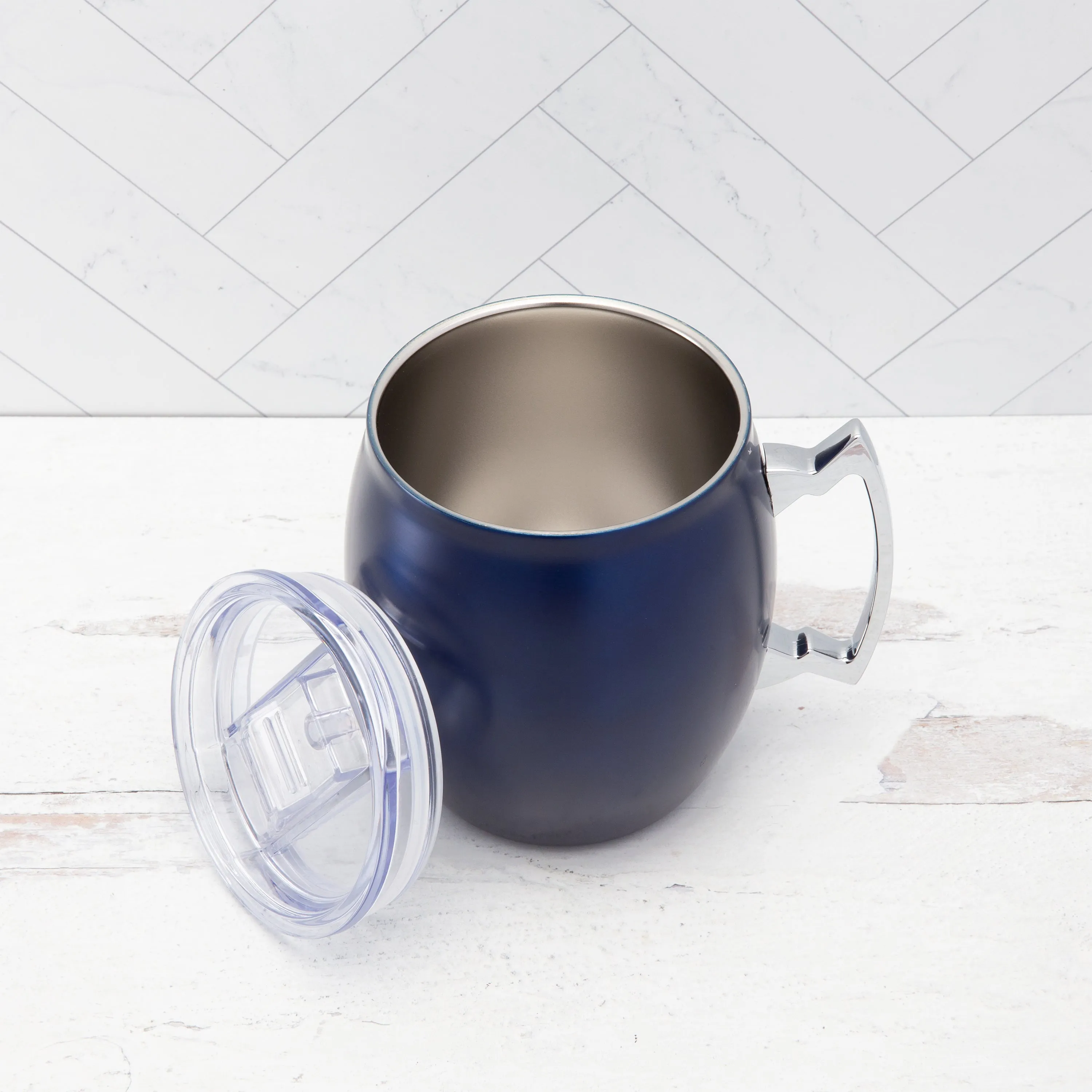 20 Oz Navy Moscow Mule Mugs, Set Of 2