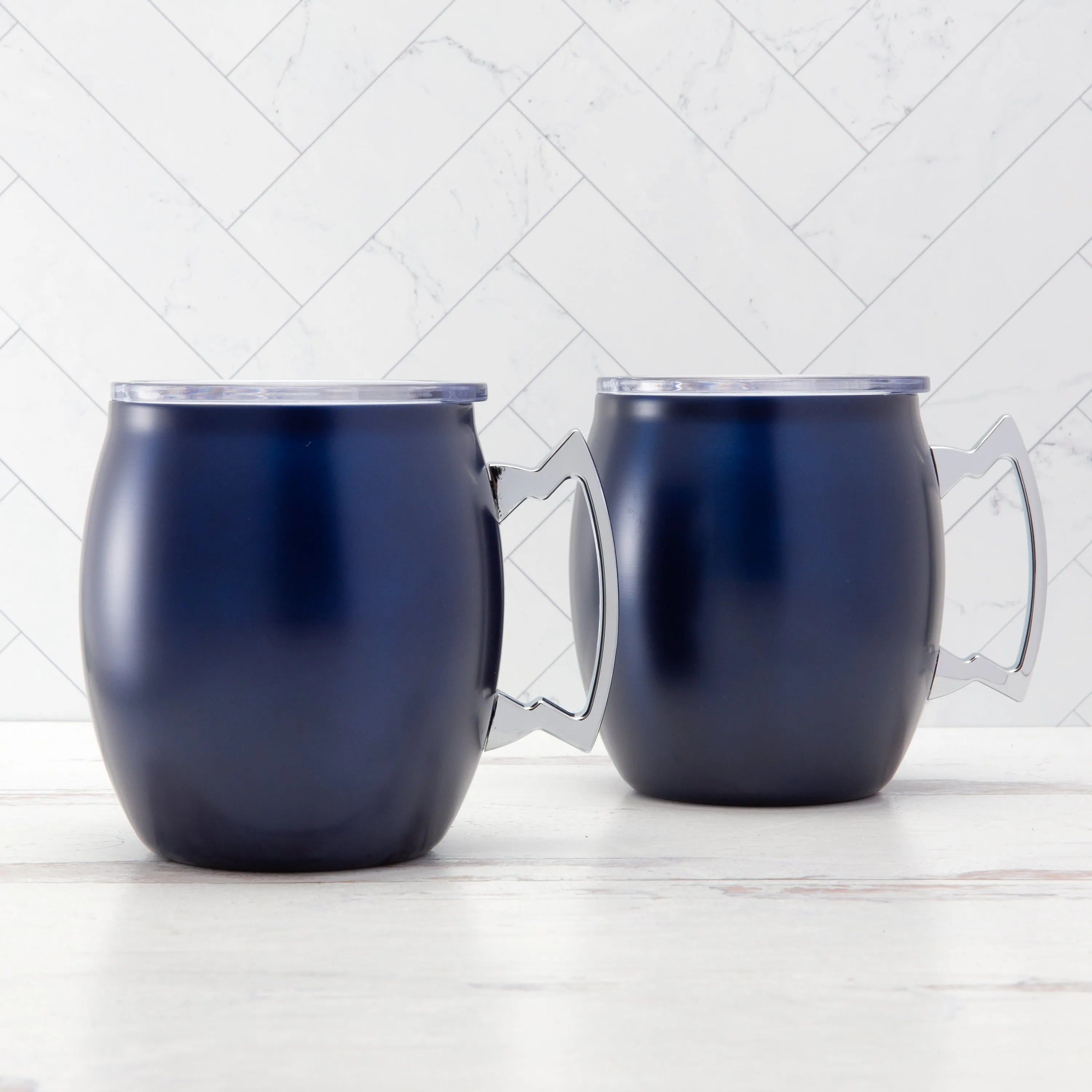 20 Oz Navy Moscow Mule Mugs, Set Of 2