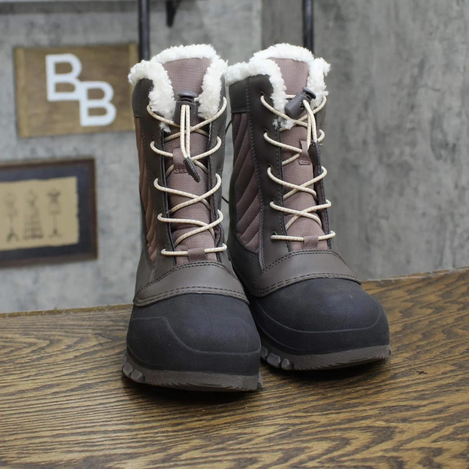 All In Motion Girls Lace Up Skylar Winter Boots 88236452 Blush Brown Black 3