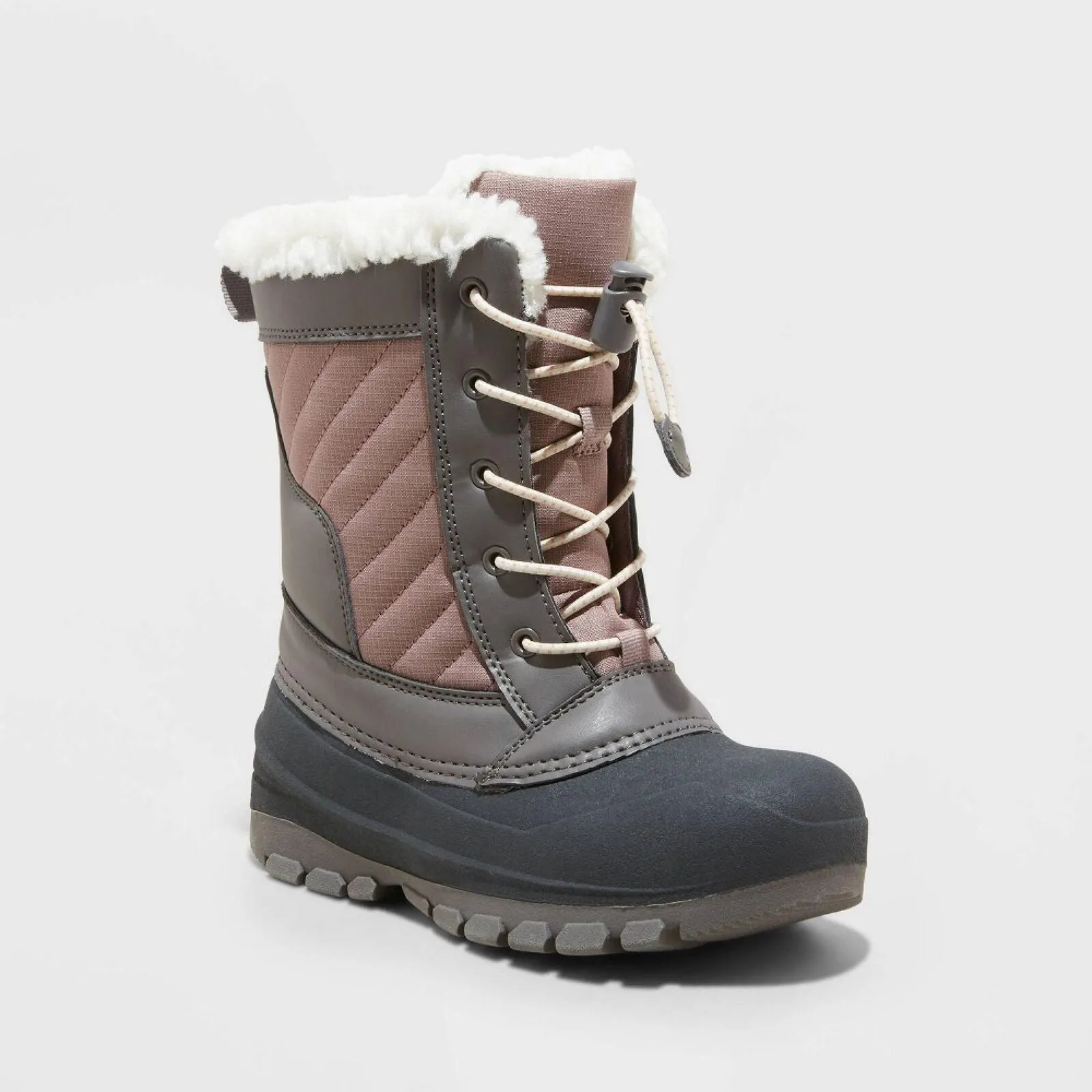 All In Motion Girls Lace Up Skylar Winter Boots 88236452 Blush Brown Black 3