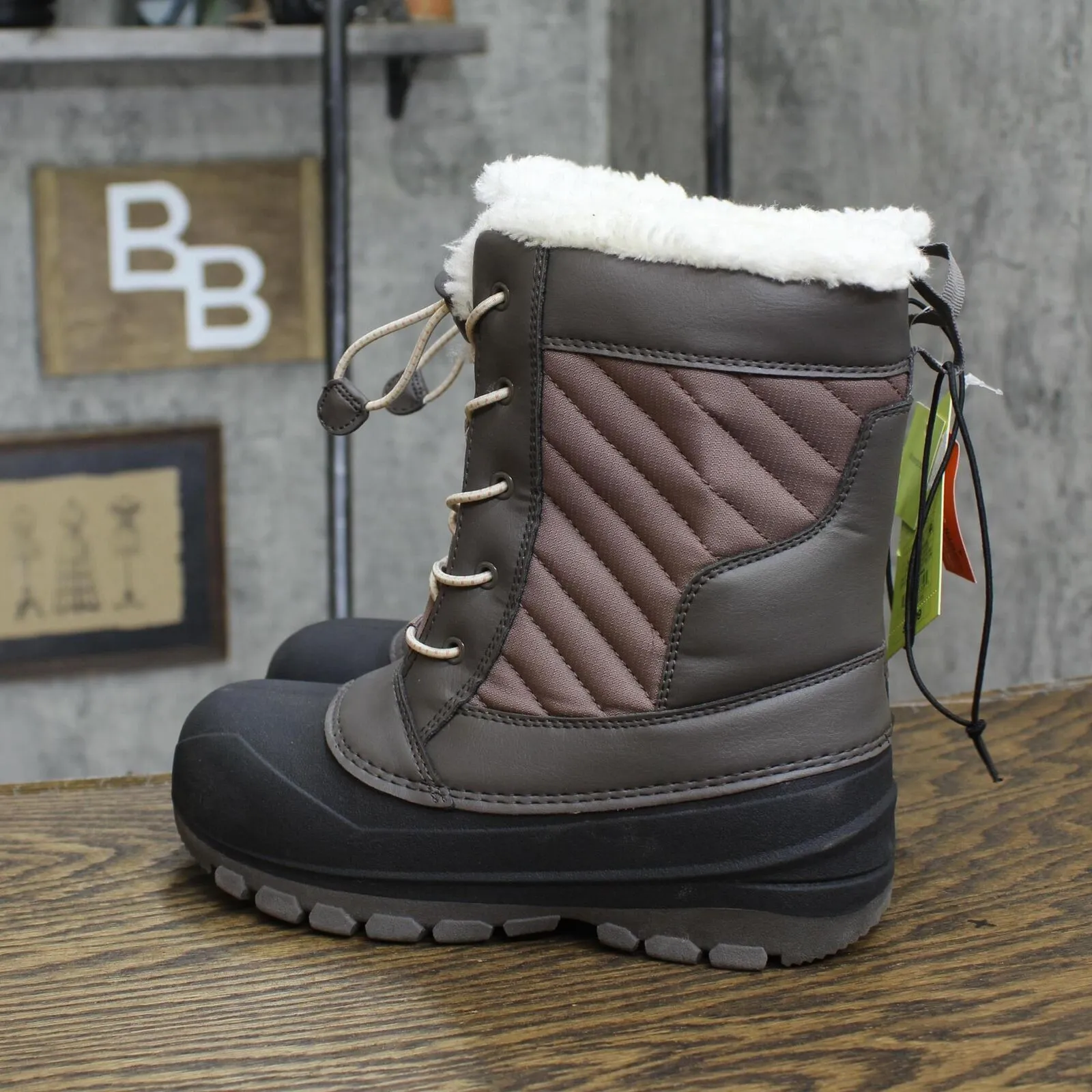 All In Motion Girls Lace Up Skylar Winter Boots 88236452 Blush Brown Black 3