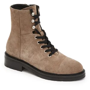 All Saints Womens Dusty Faux Suede Combat Motorcycle Boots
