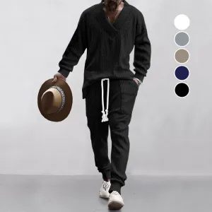 💥Arrived Today-SAVE60%💥Men's 2-Piece V-Neck Baggy Sweatshirt & Joggers Set