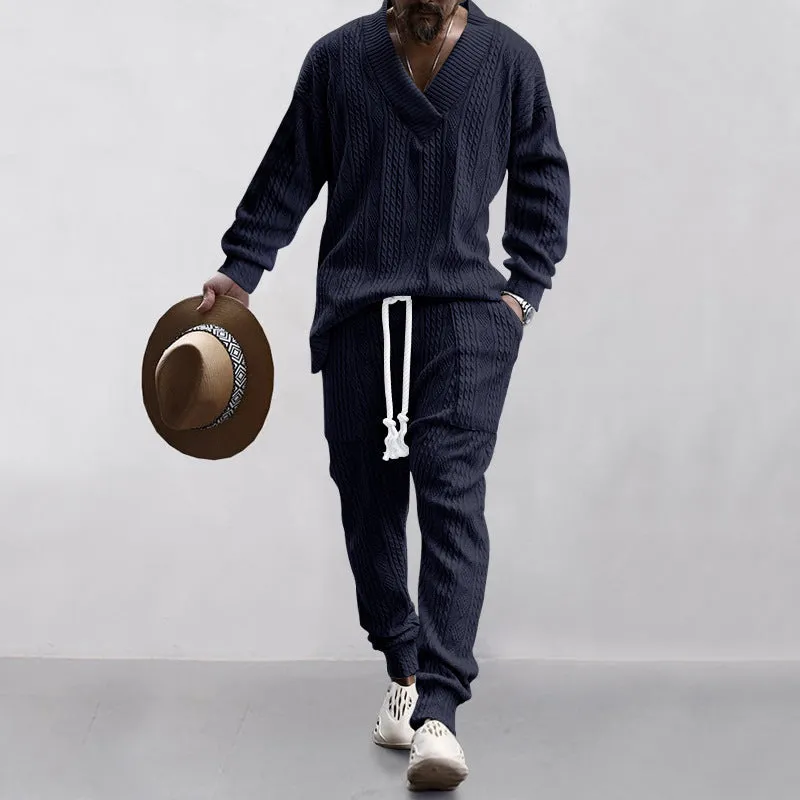 💥Arrived Today-SAVE60%💥Men's 2-Piece V-Neck Baggy Sweatshirt & Joggers Set