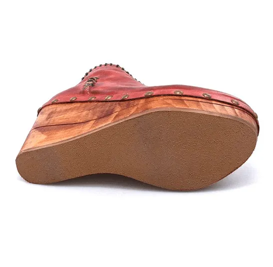 Bed Stu Women's Marina Adobe (Red) Rustic Leather Wedge F389007