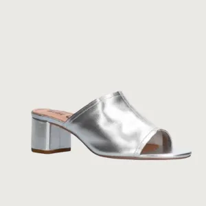 Bibi Lou Amira Leather Silver Mules