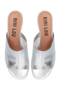 Bibi Lou Amira Leather Silver Mules