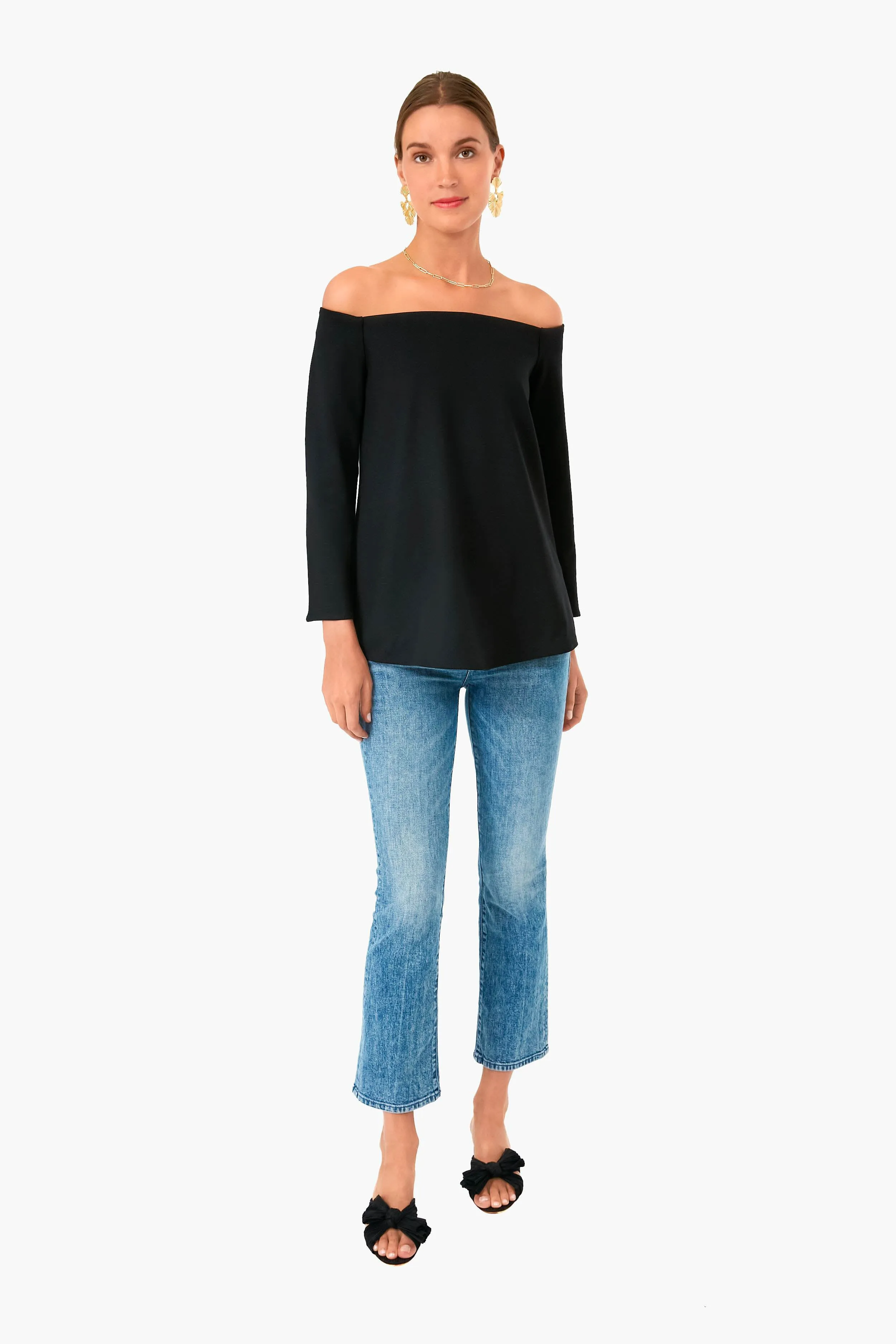 Black Emilia Pleated Knot Mules