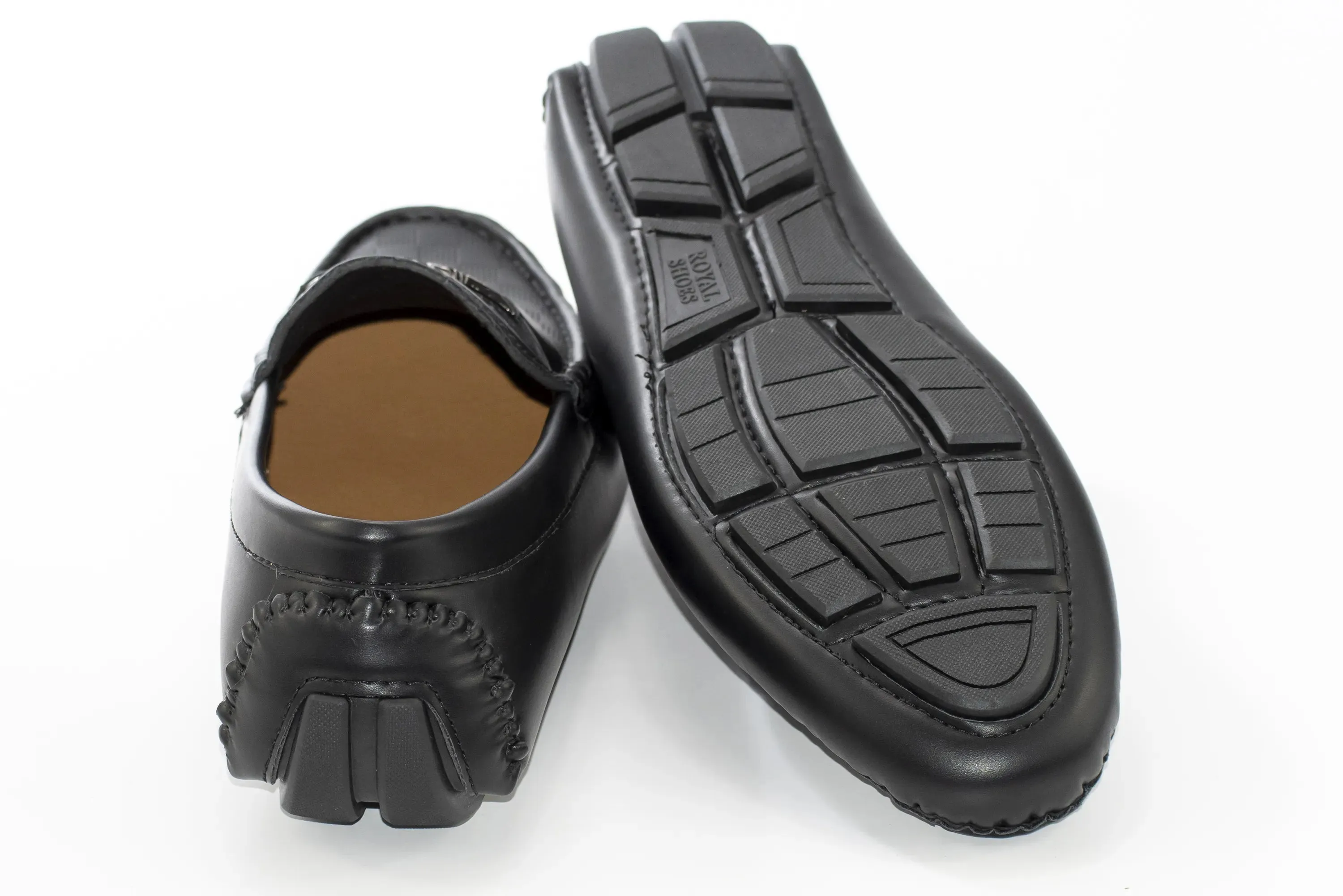 Black Gingham Textured Driver Loafer