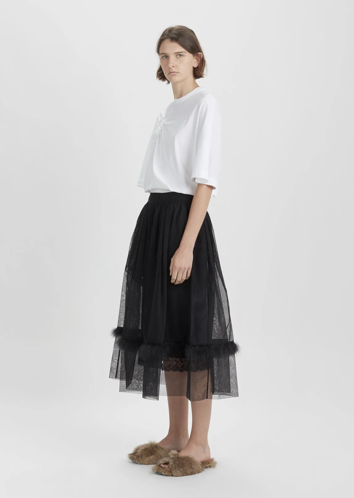 Bow Long Fur Mule