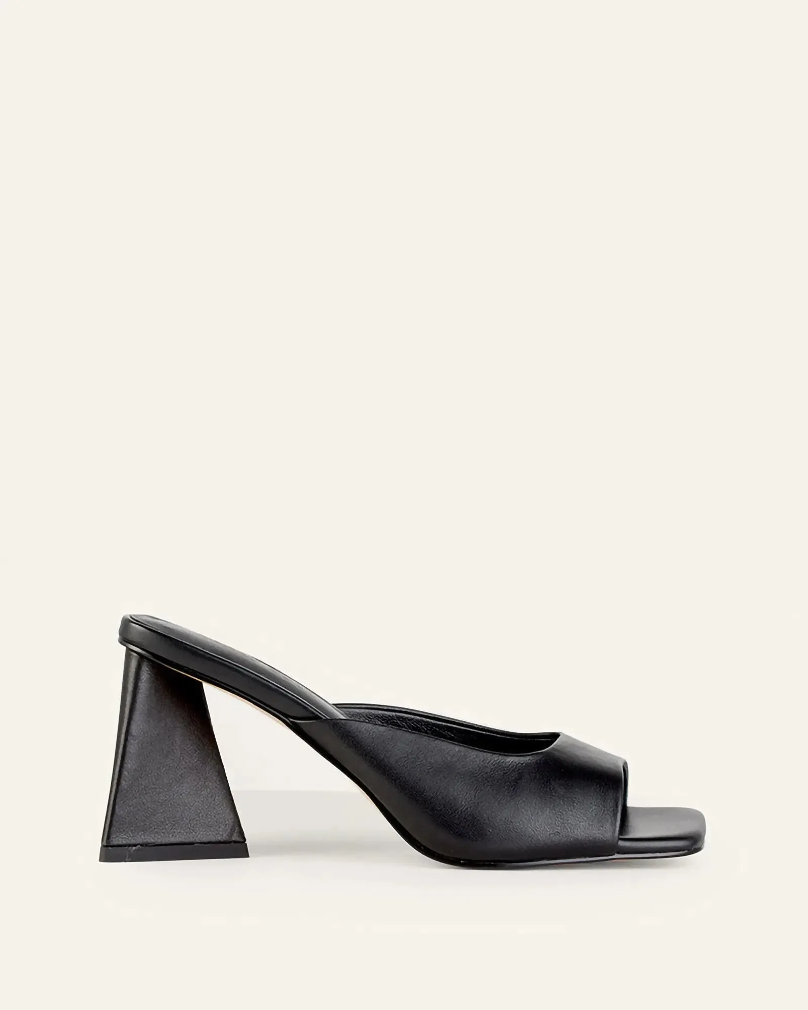 Brooke High Heel Mule Black Leather
