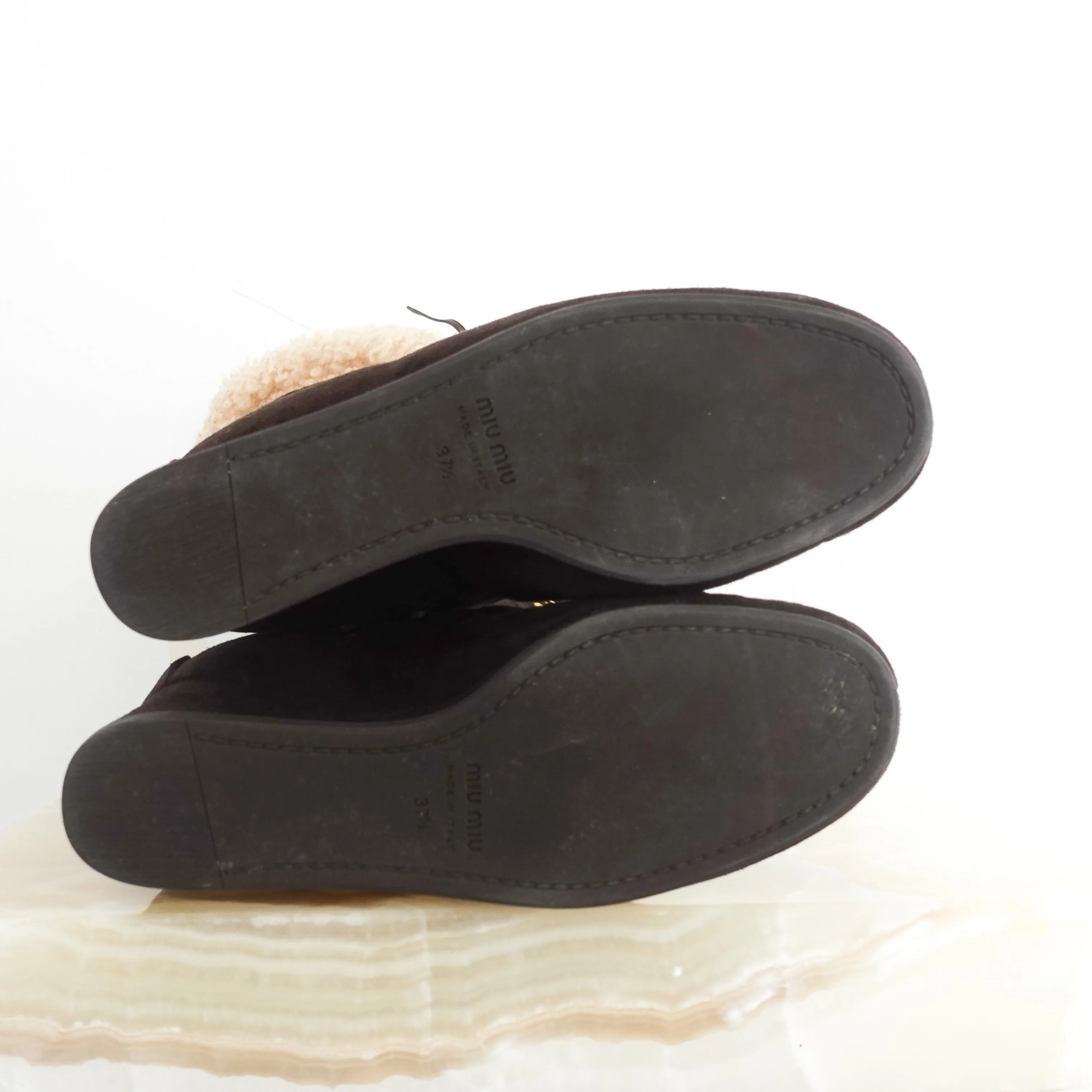 Brown suede shearling boots RRP £1k