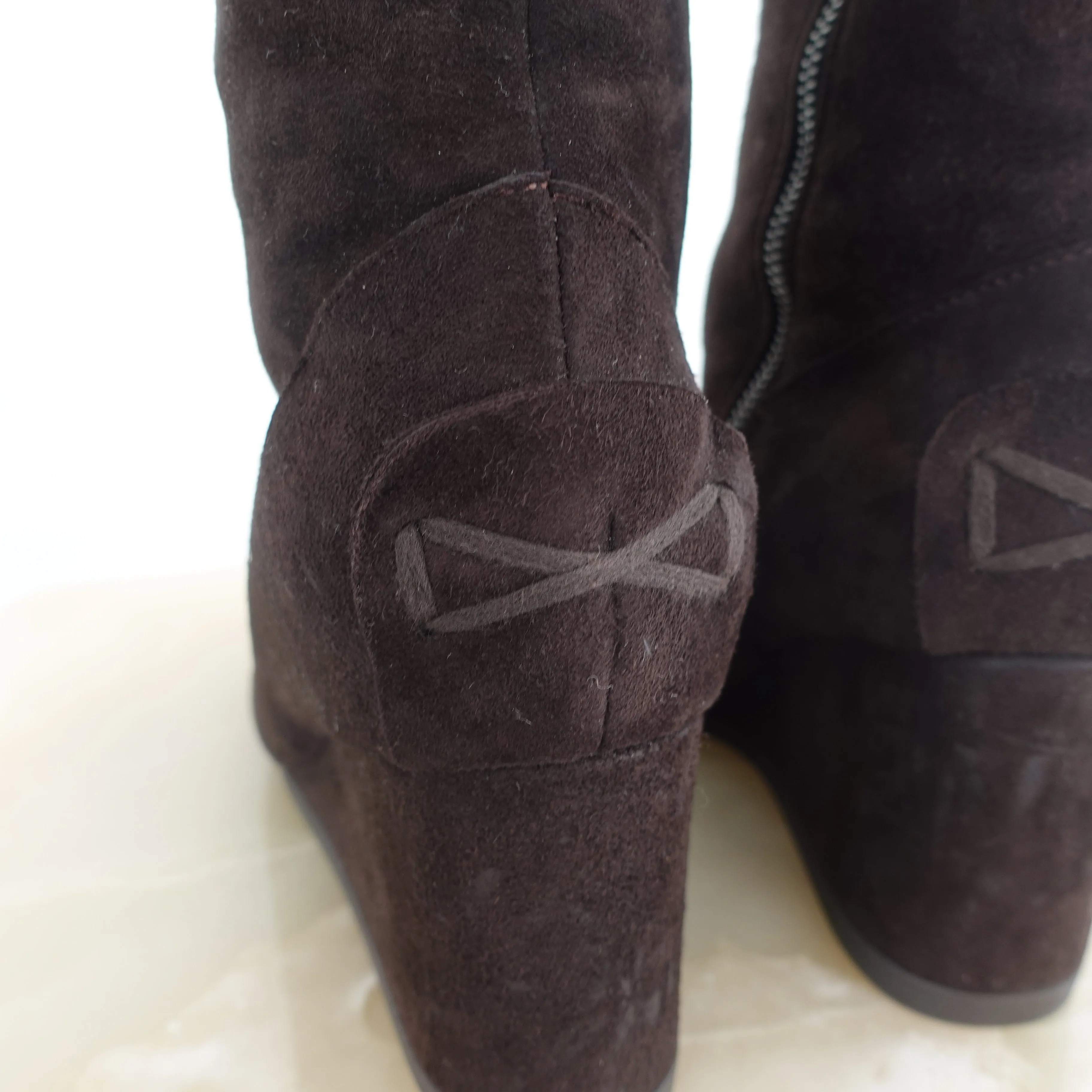 Brown suede shearling boots RRP £1k