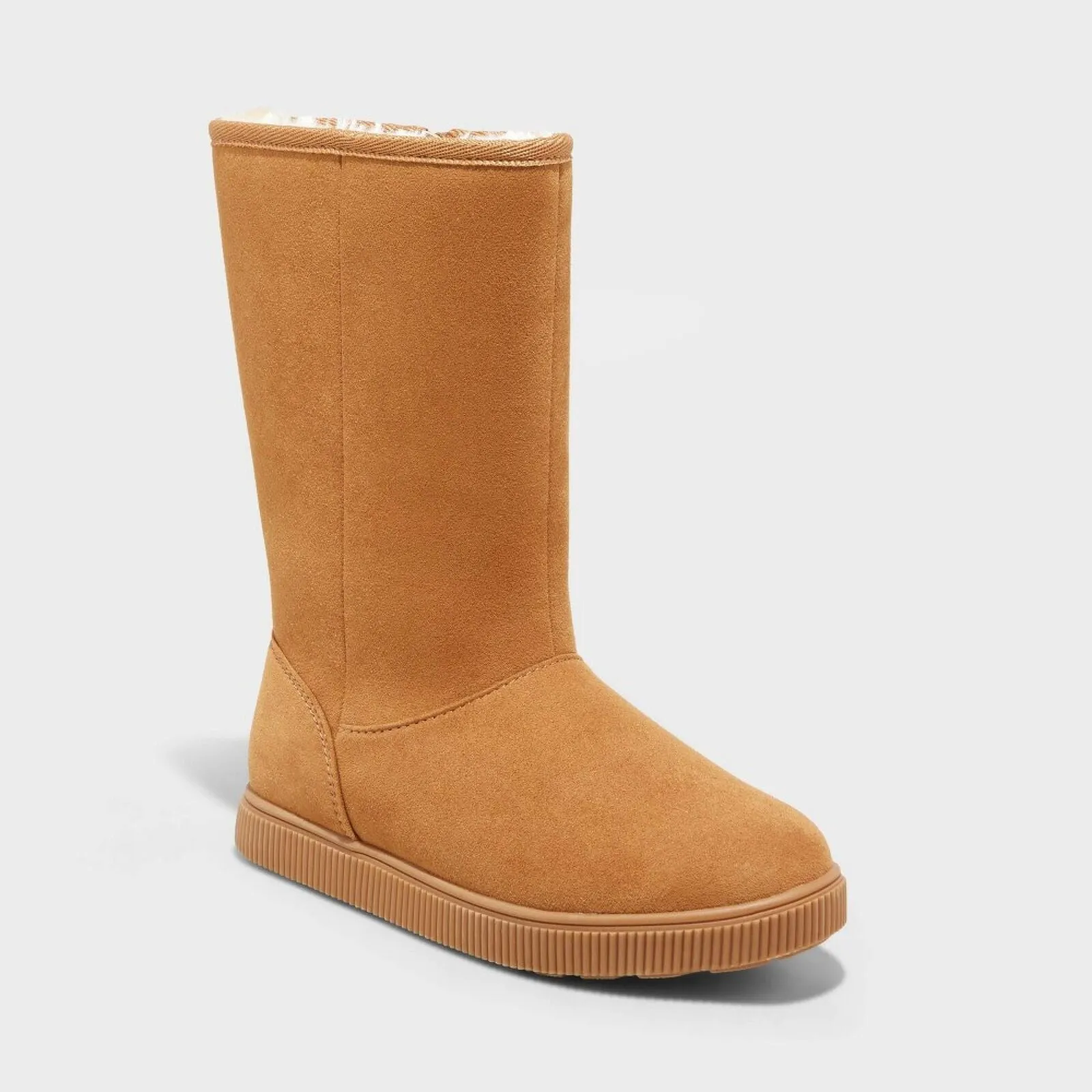 Cat & Jack Girls Natalia Shearling Style Boots 88435465 Cognac Brown 3