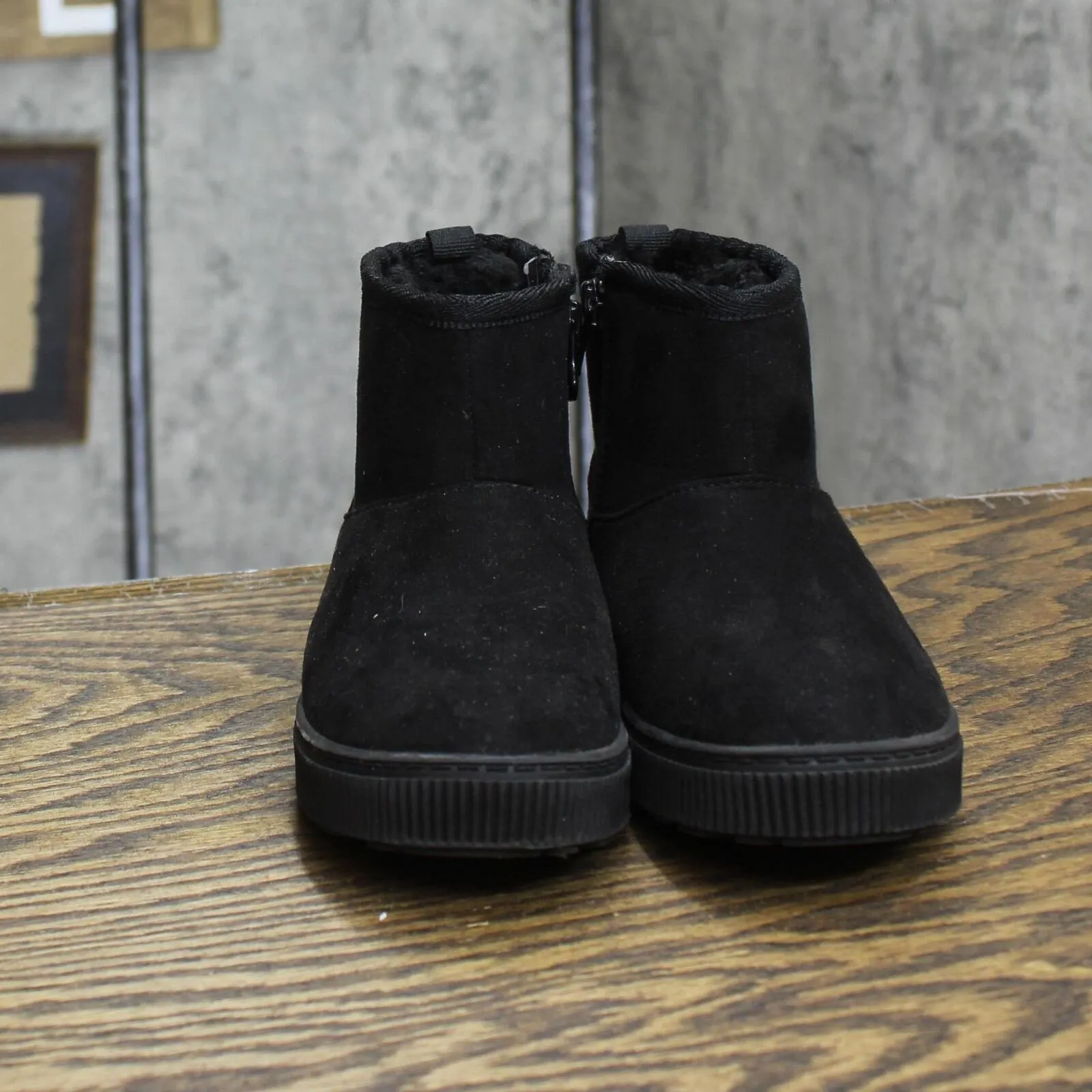 Cat & Jack Toddler Girls Arlo Zipper Shearling Style Boots ARL0 Black 10T