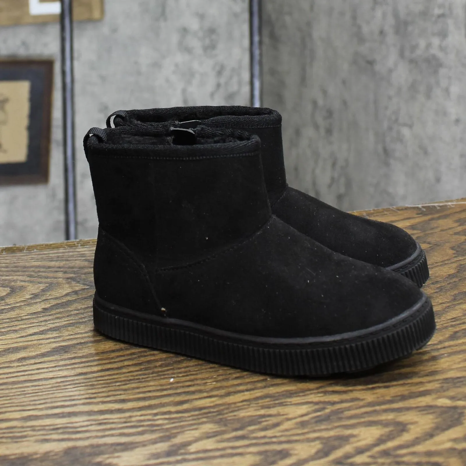 Cat & Jack Toddler Girls Arlo Zipper Shearling Style Boots ARL0 Black 10T