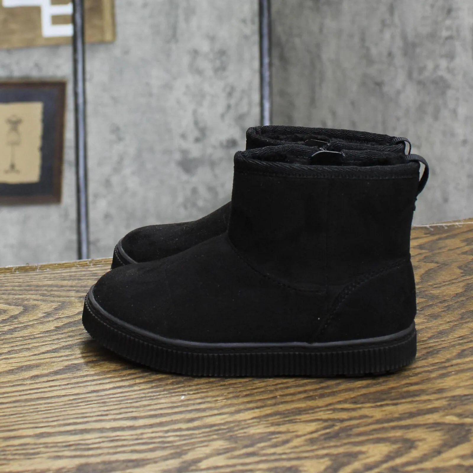Cat & Jack Toddler Girls Arlo Zipper Shearling Style Boots ARL0 Black 10T