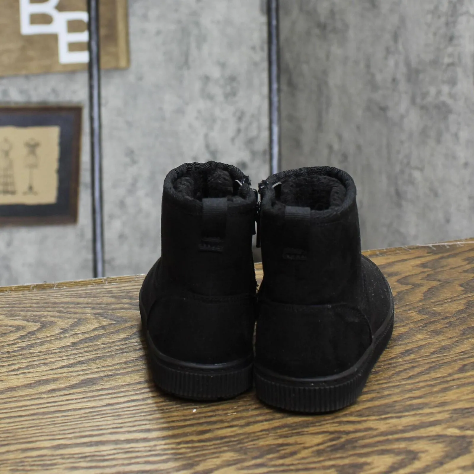 Cat & Jack Toddler Girls Arlo Zipper Shearling Style Boots ARL0 Black 10T