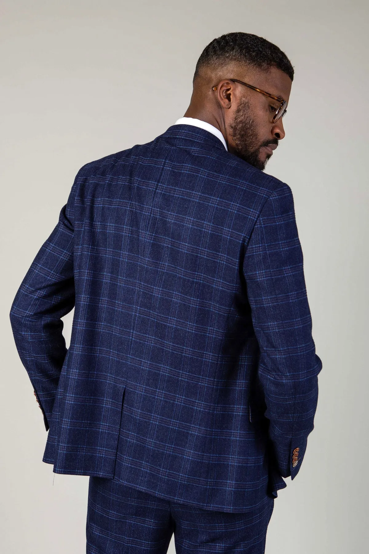 CHIGWELL - Blue Tweed Check Blazer