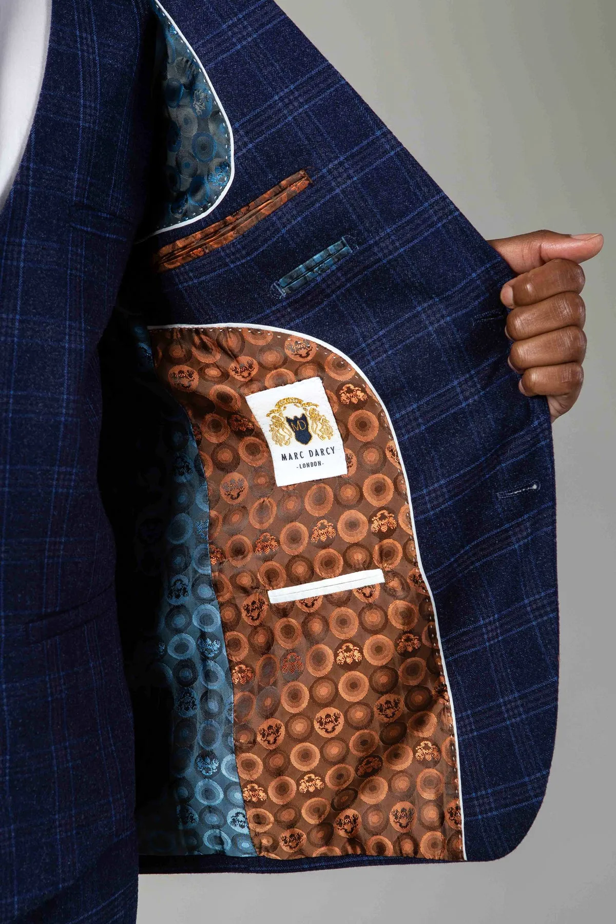 CHIGWELL - Blue Tweed Check Blazer