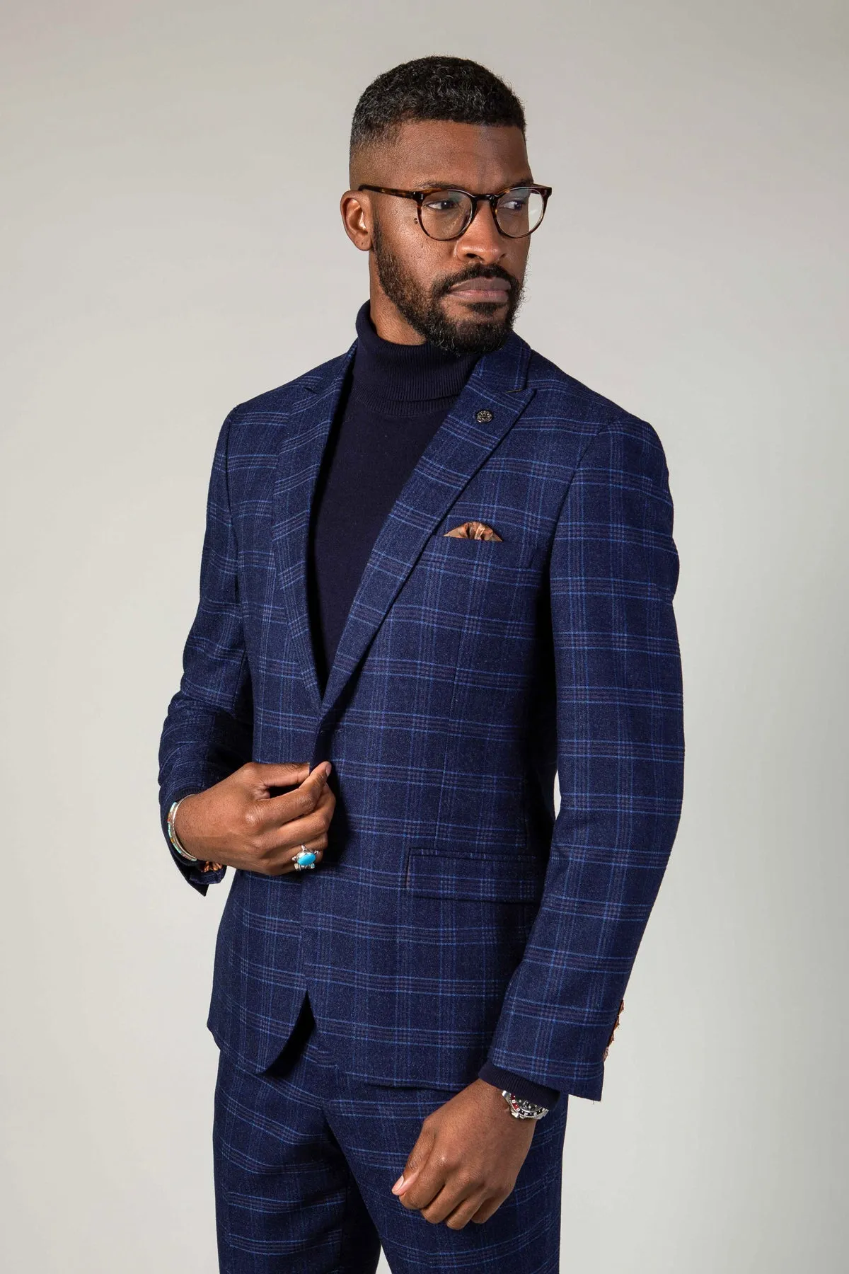 CHIGWELL - Blue Tweed Check Blazer