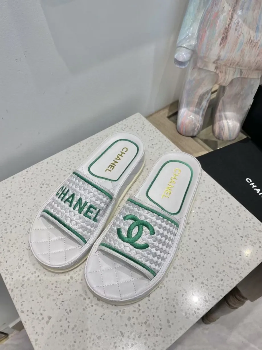 CHL Women's Mules Green And White For Women