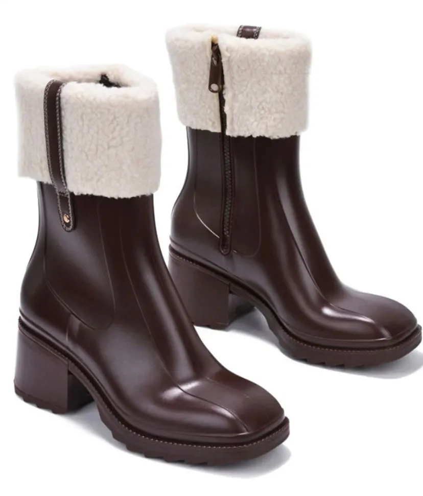 CLEARANCE $25 Chocolate Brown Rubber Boots