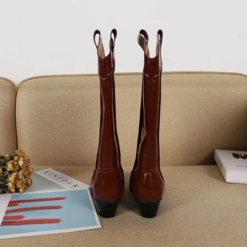 Cowboy Boots for Women Handmade Genuine Leather in Black/Red - HIGH WESTERN BOOTS
