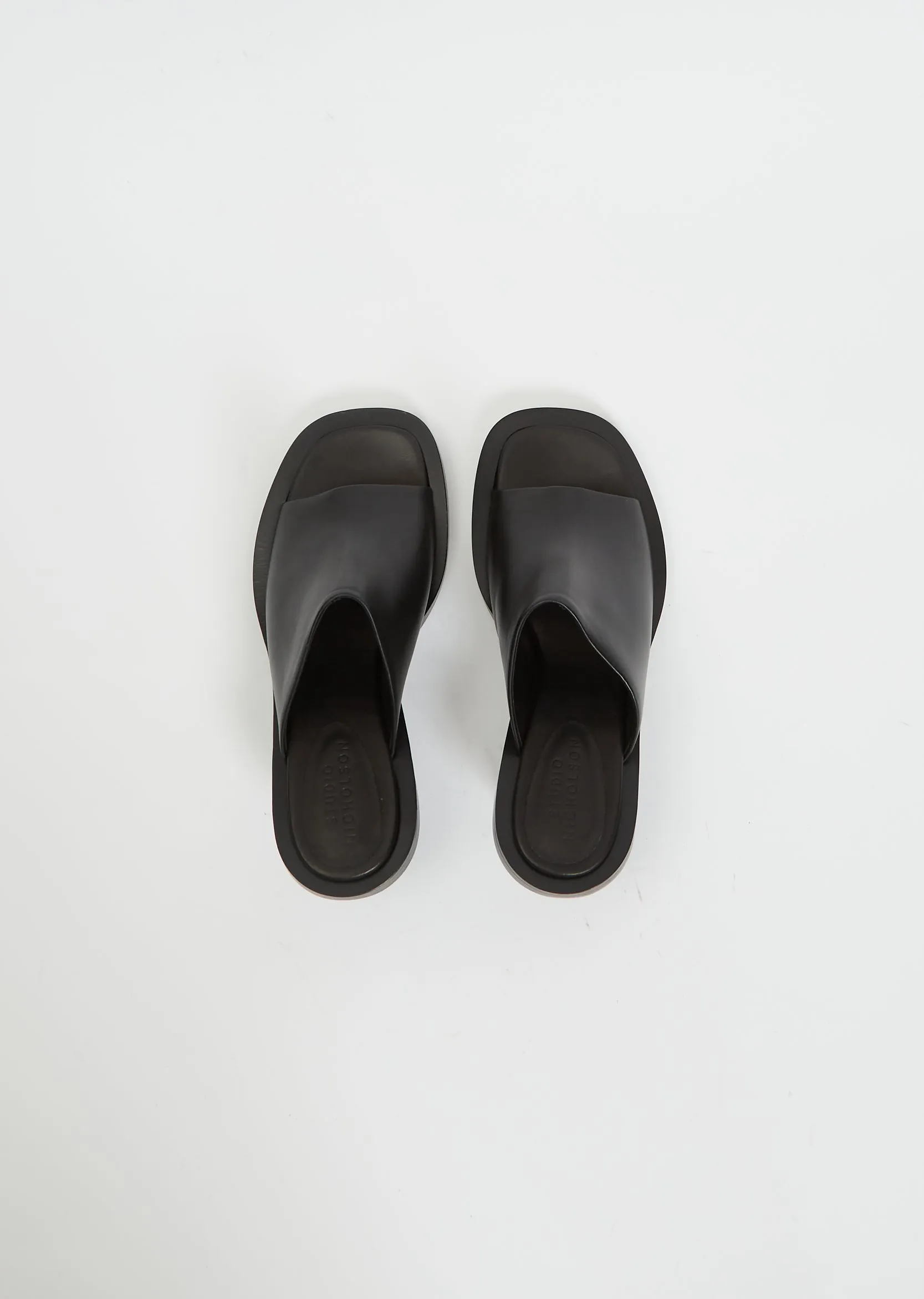 Cube Open Toe Mule — Black