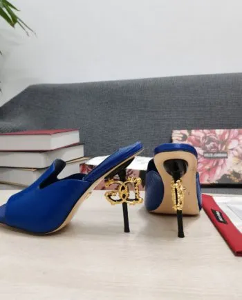 DolGa Lguana-Print Mules Blue For Women DG Shoes