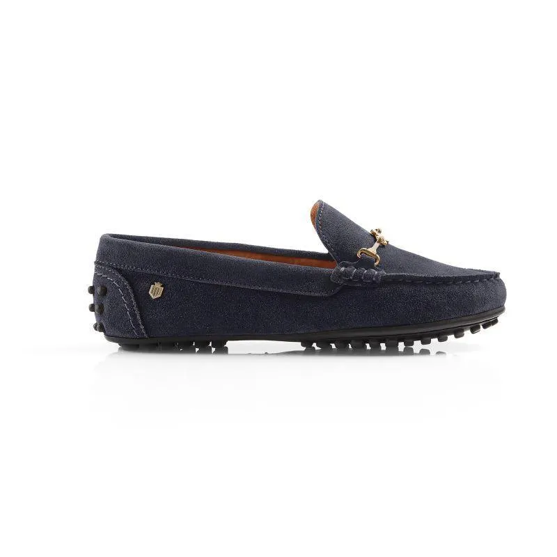 Fairfax & Favor Trinity Ladies Suede Driving Shoe - Navy