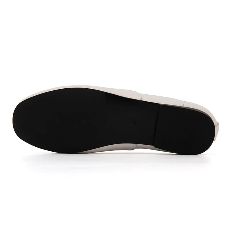 Handmade Soft Leather Oxford Shoes for Women in White/Black
