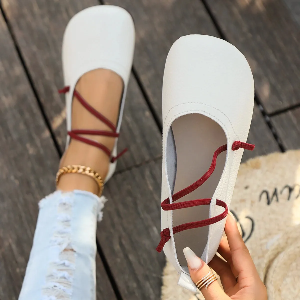 Hnzxzm New Casual Flat Single Shoes Brand Designer Woman Square Toe Japanned Leather Flats Vintage Narrow Band Loafers Luxury Shoes