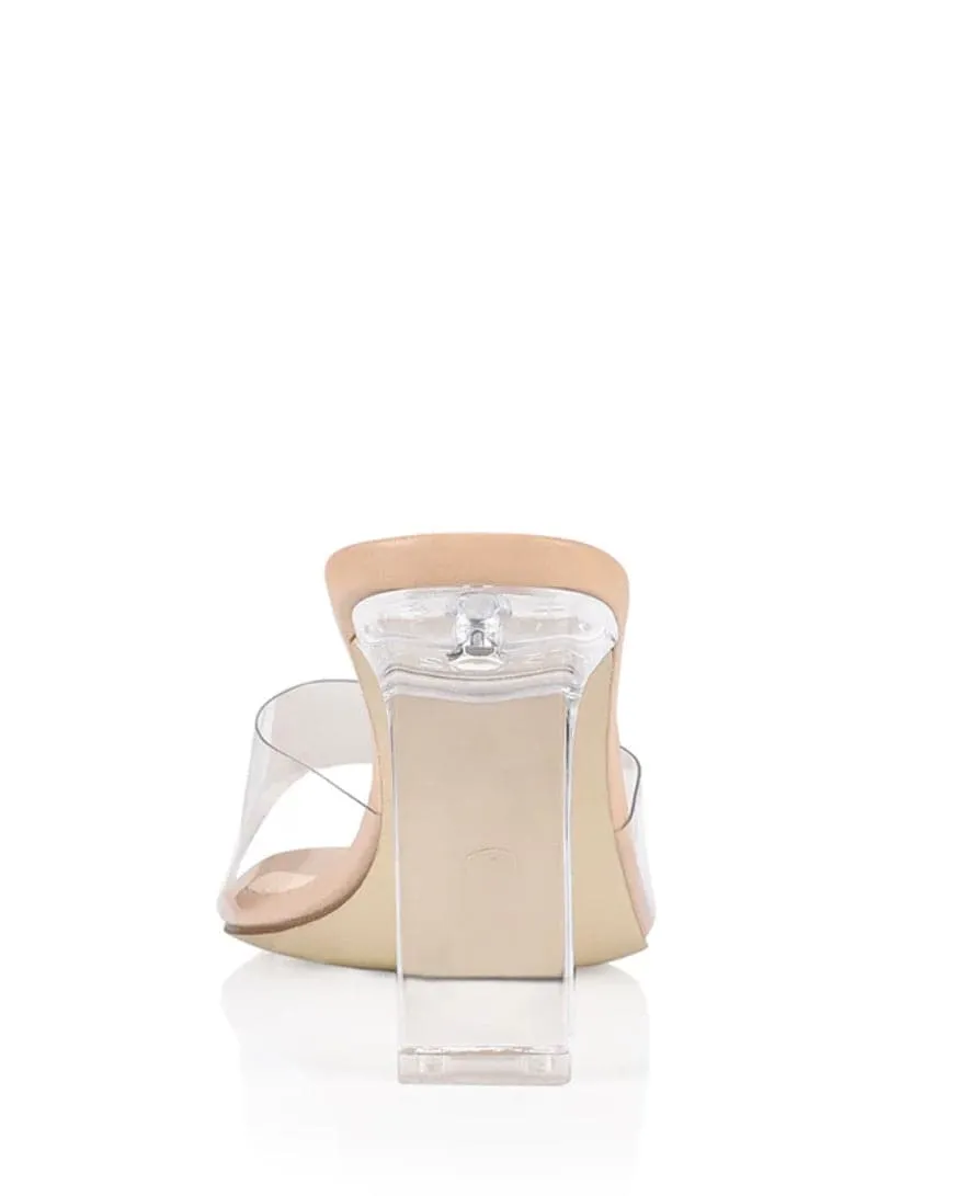 Kiah Mule Heels - Nude Smooth