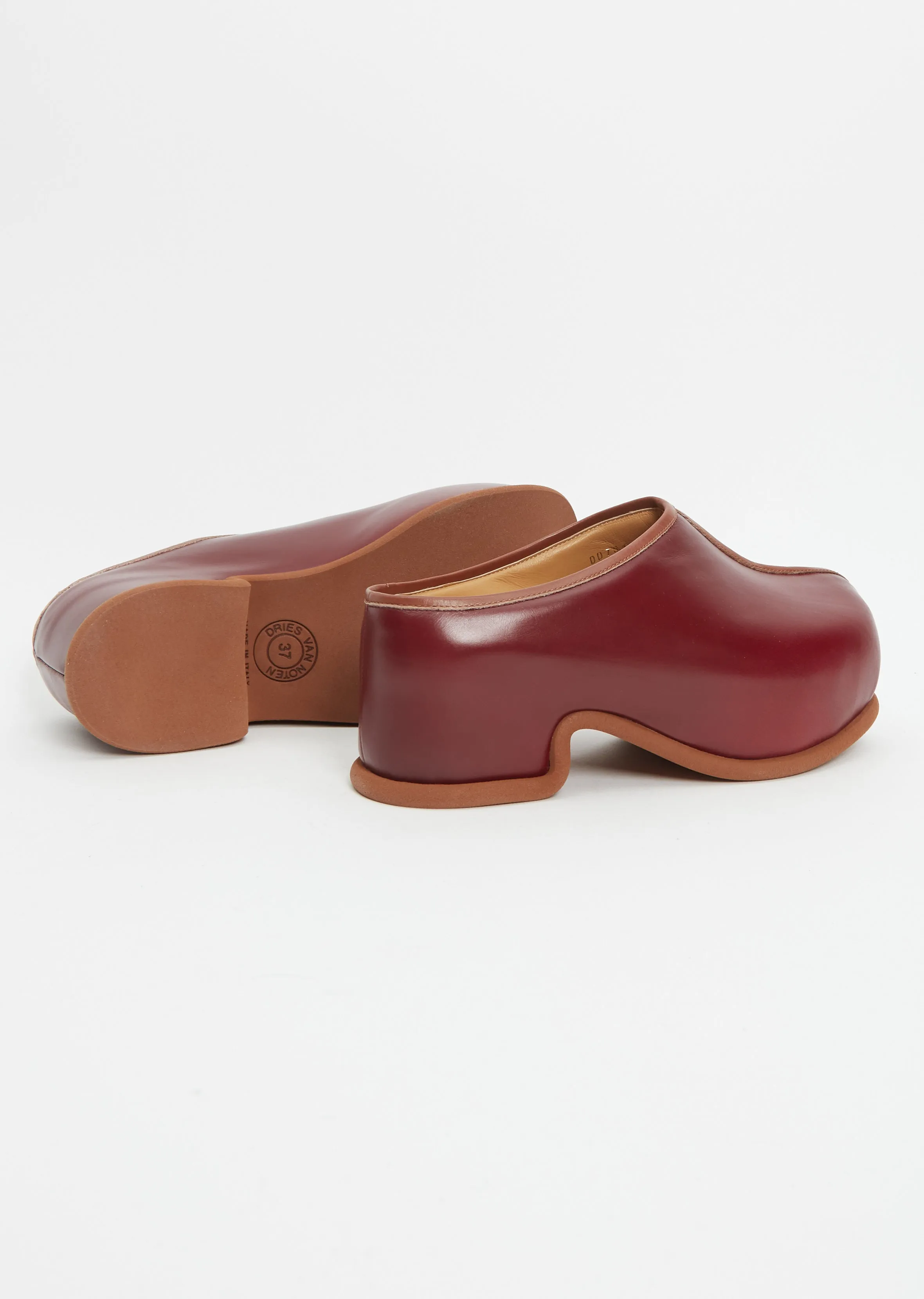Leather Mule — Bordeaux