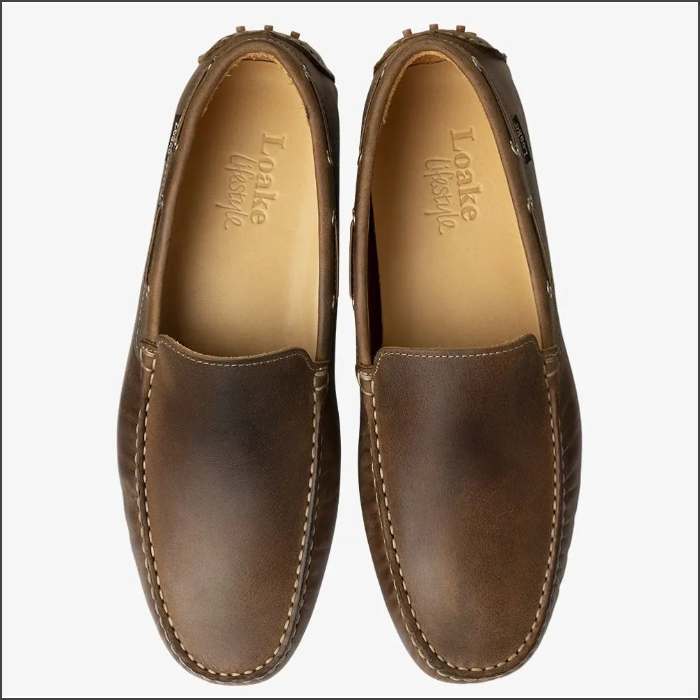 Loake Donington Brown Nubuck Driving Shoe--