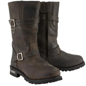 MBM9063 Men's Classic ‘Distressed Brown’ Motorcycle Leather Engineer Boots