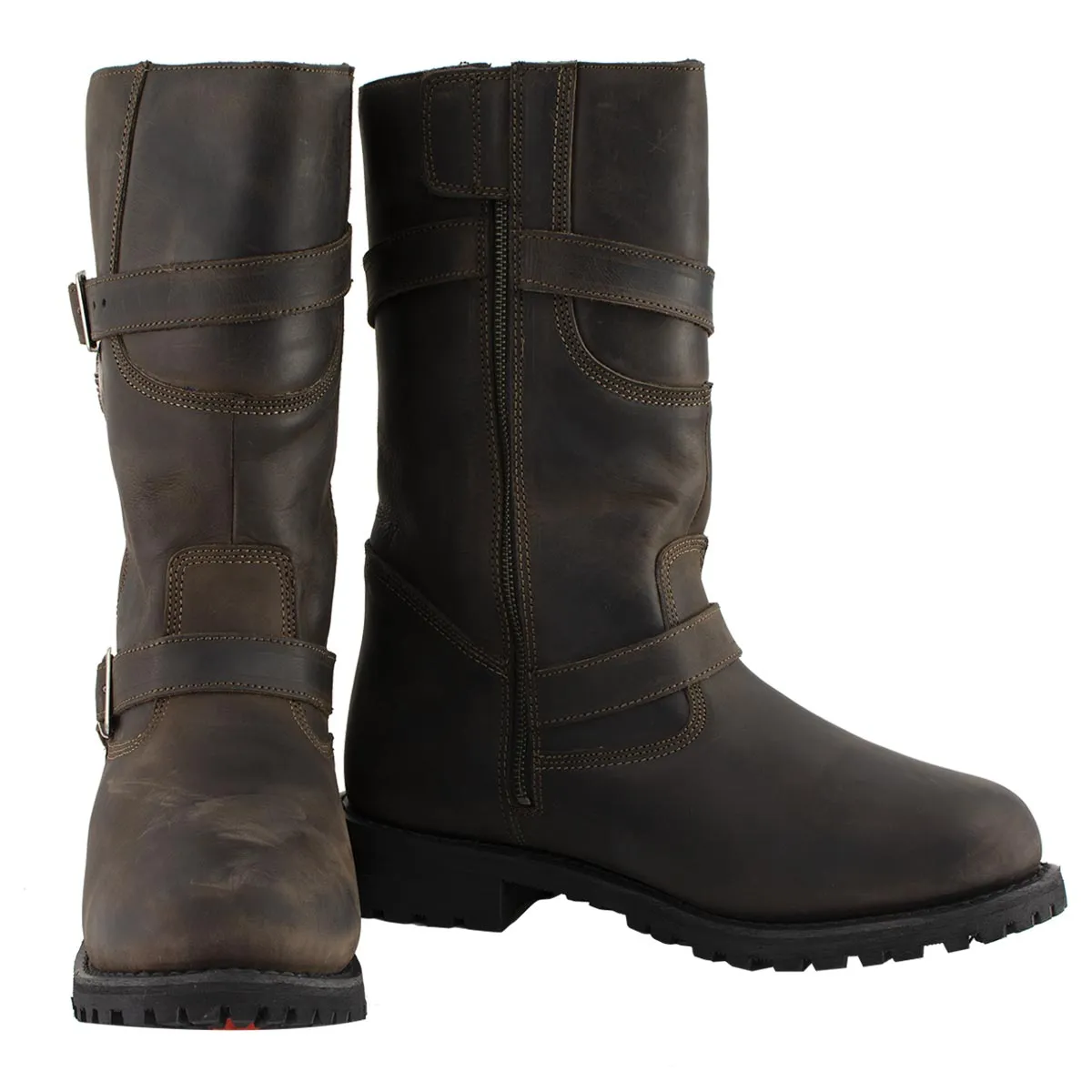 MBM9063 Men's Classic ‘Distressed Brown’ Motorcycle Leather Engineer Boots
