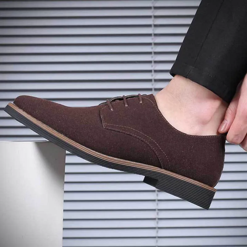 Mens faux suede loafers lace up non slip driving casual loafers