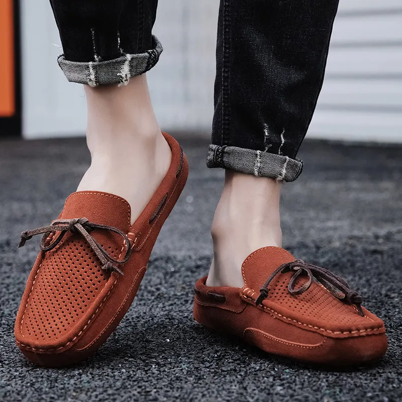 Men's Lacing Perforated Driving Clogs