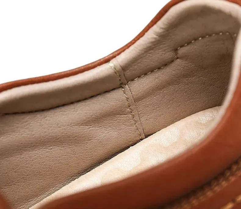 Mitchell Shoes Men's Wide Toe Low Top Driving Leather Shoes