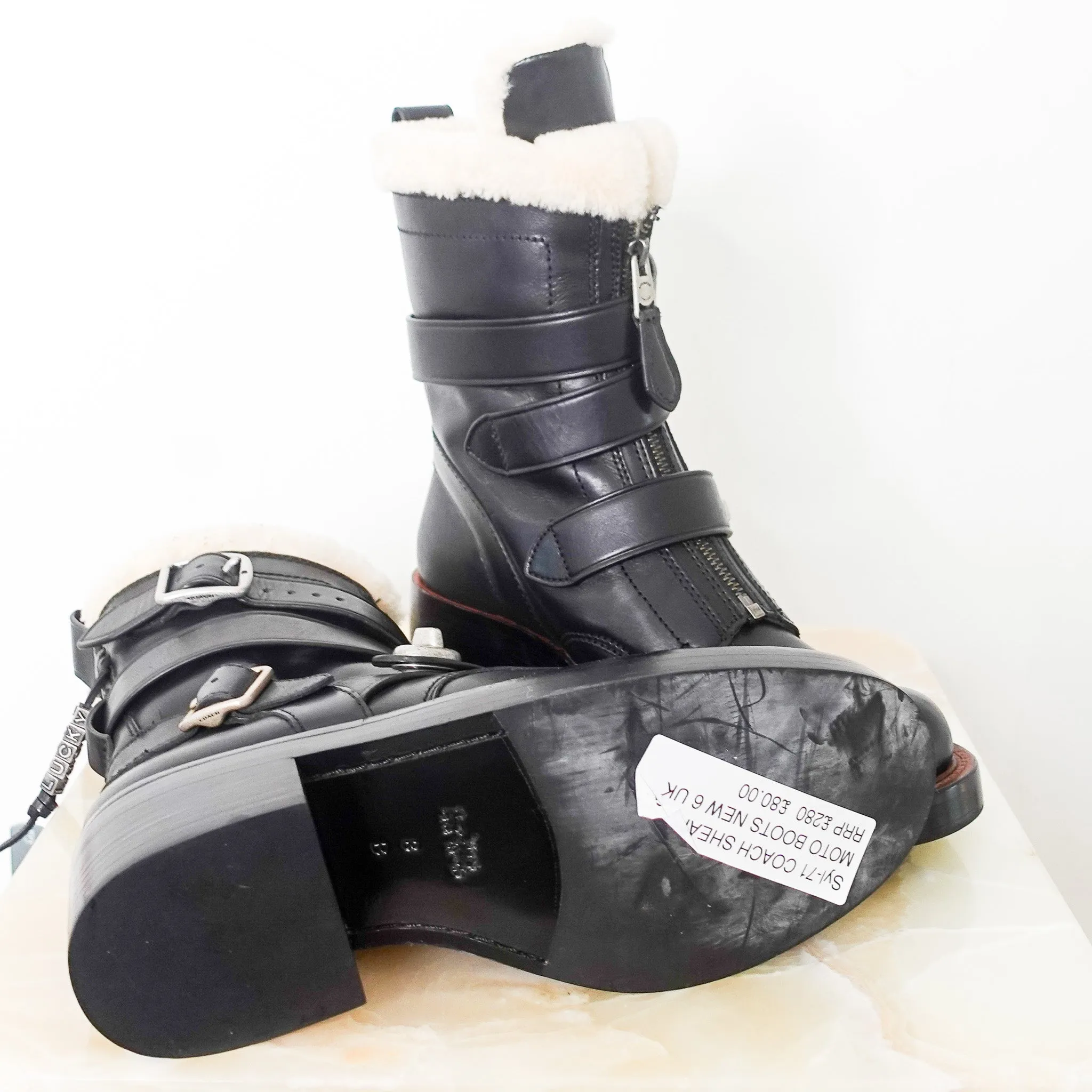 NEW Shearling moto boots RRP £280