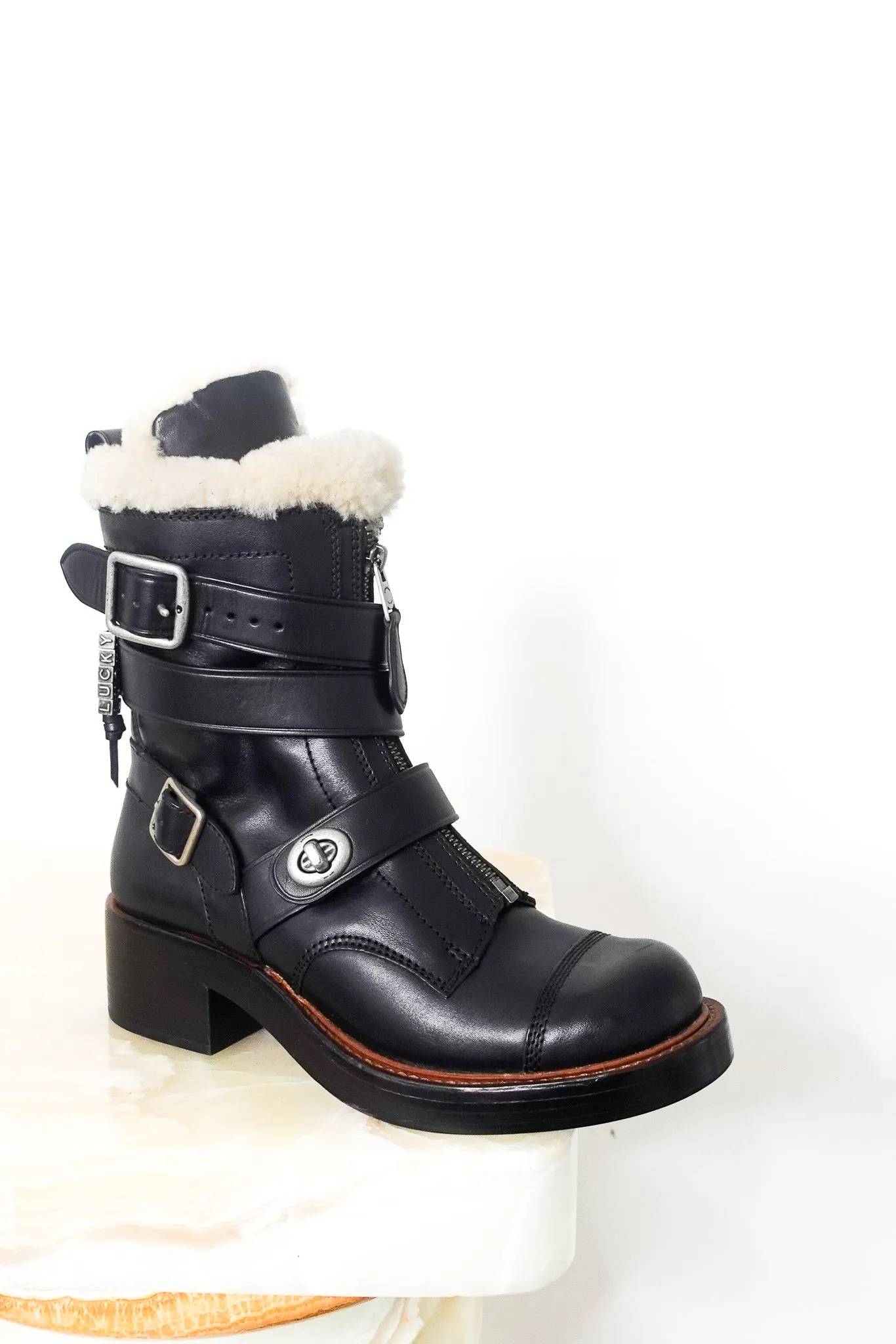 NEW Shearling moto boots RRP £280