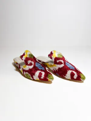 Pointed Mule Blue Arabesque