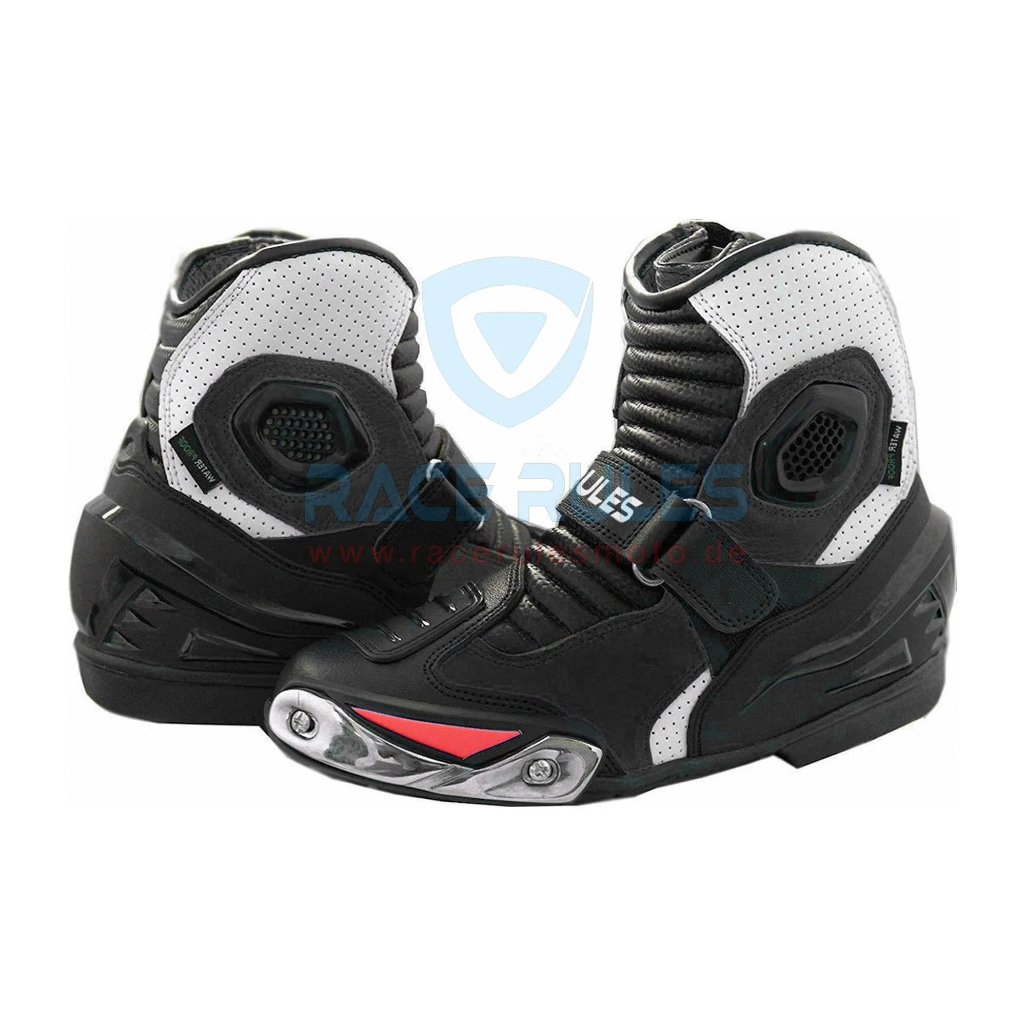 RACERULES Short Style Ankle Motorcycle Leather Boots