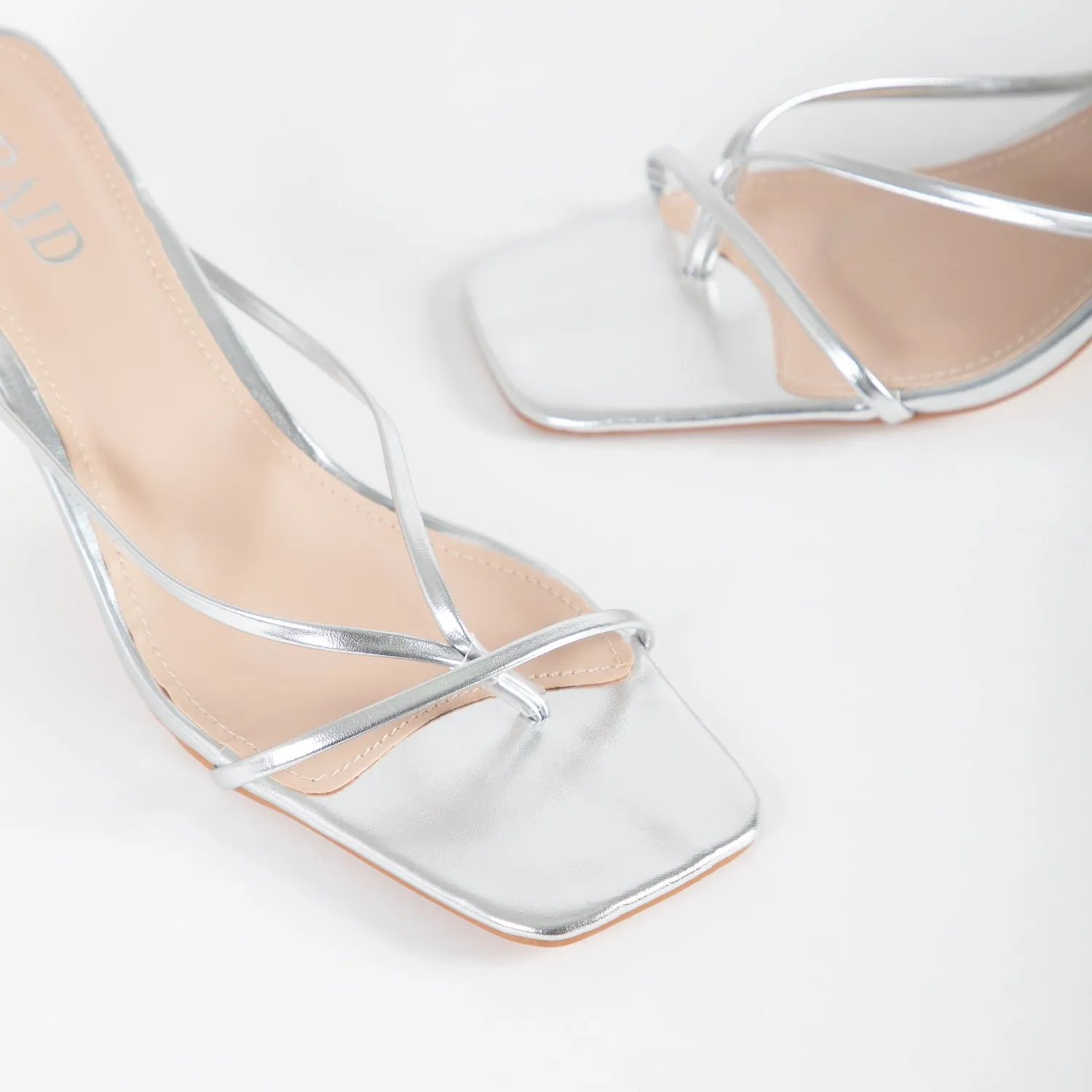 RAID Freddy Heeled Mule in Silver