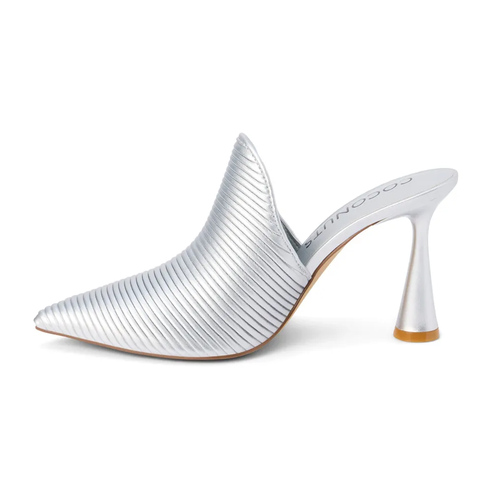 Raina Embossed Pointed Toe Mules