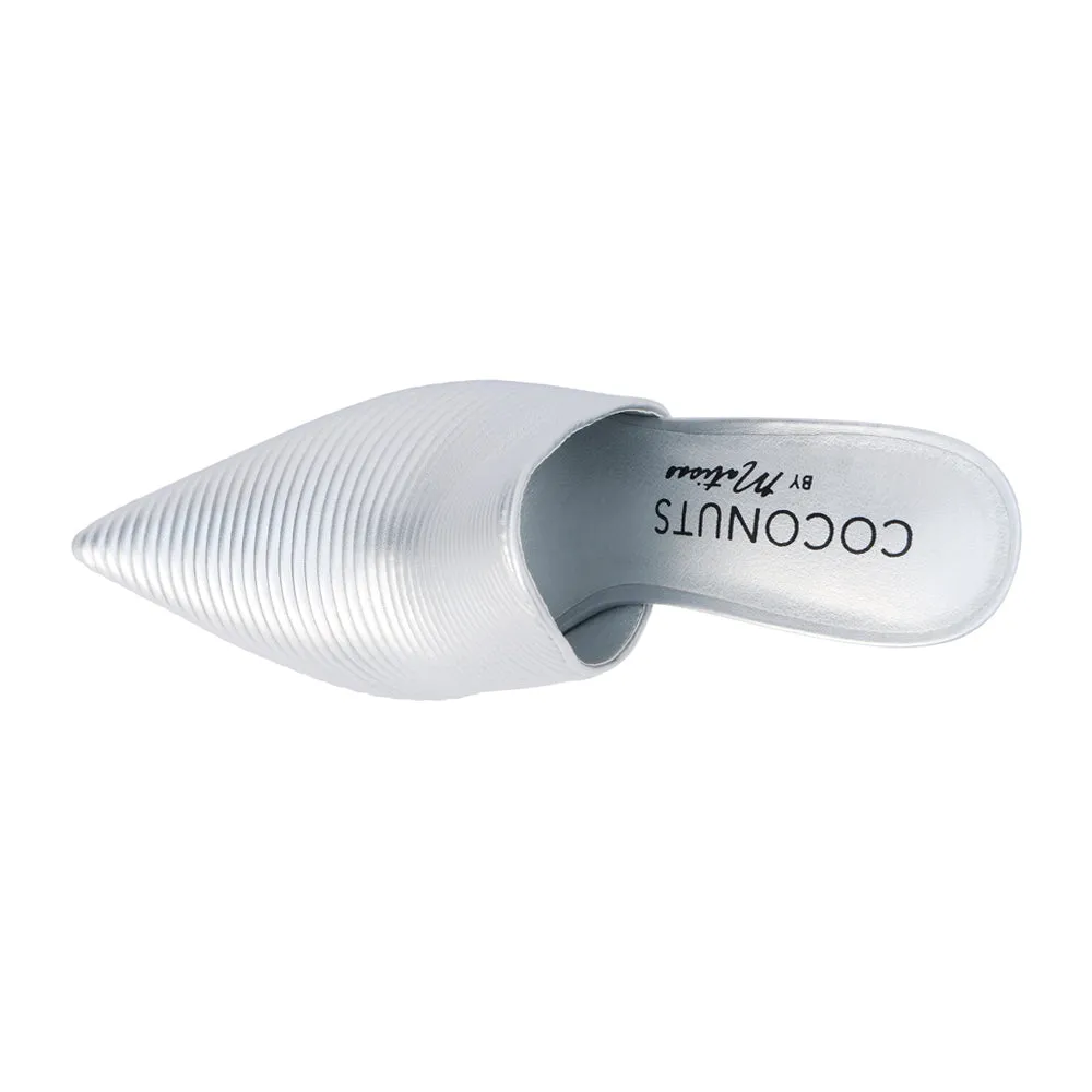 Raina Embossed Pointed Toe Mules