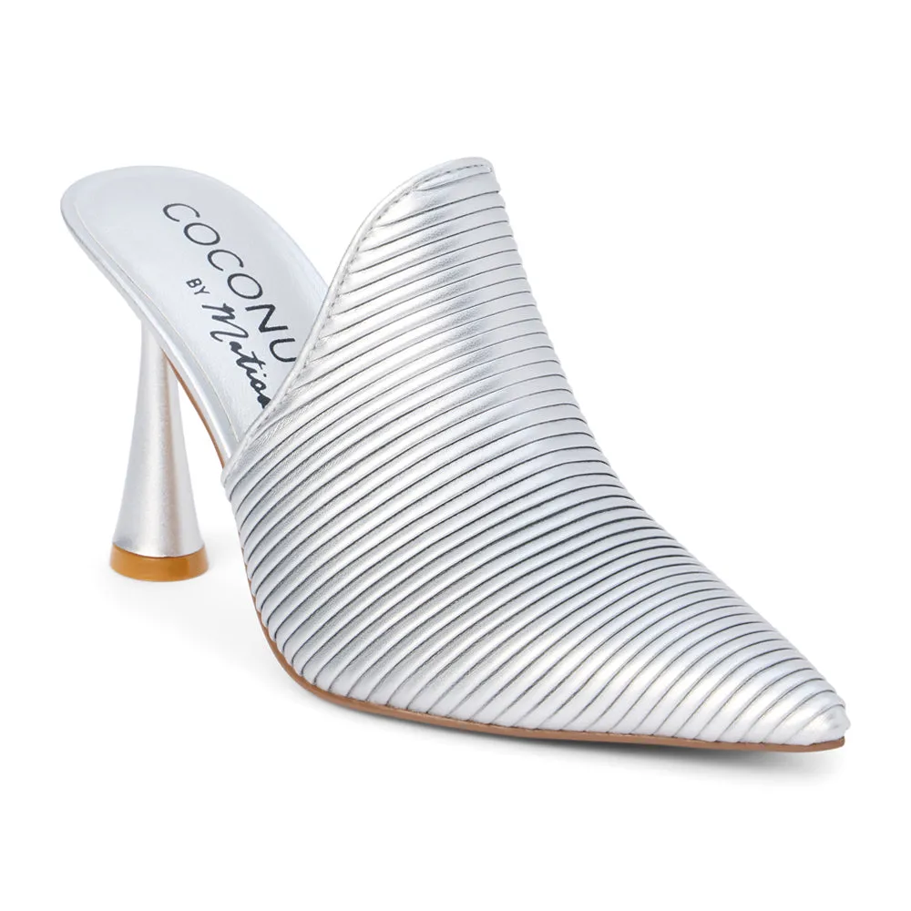 Raina Embossed Pointed Toe Mules